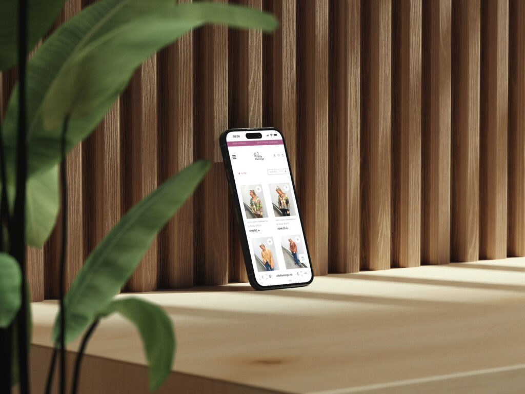 Bilde av en iphone på ett bord