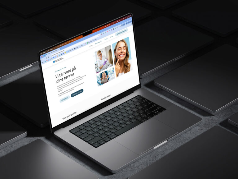 Pc som viser hjemmesiden til holmestrand tannlegesenter